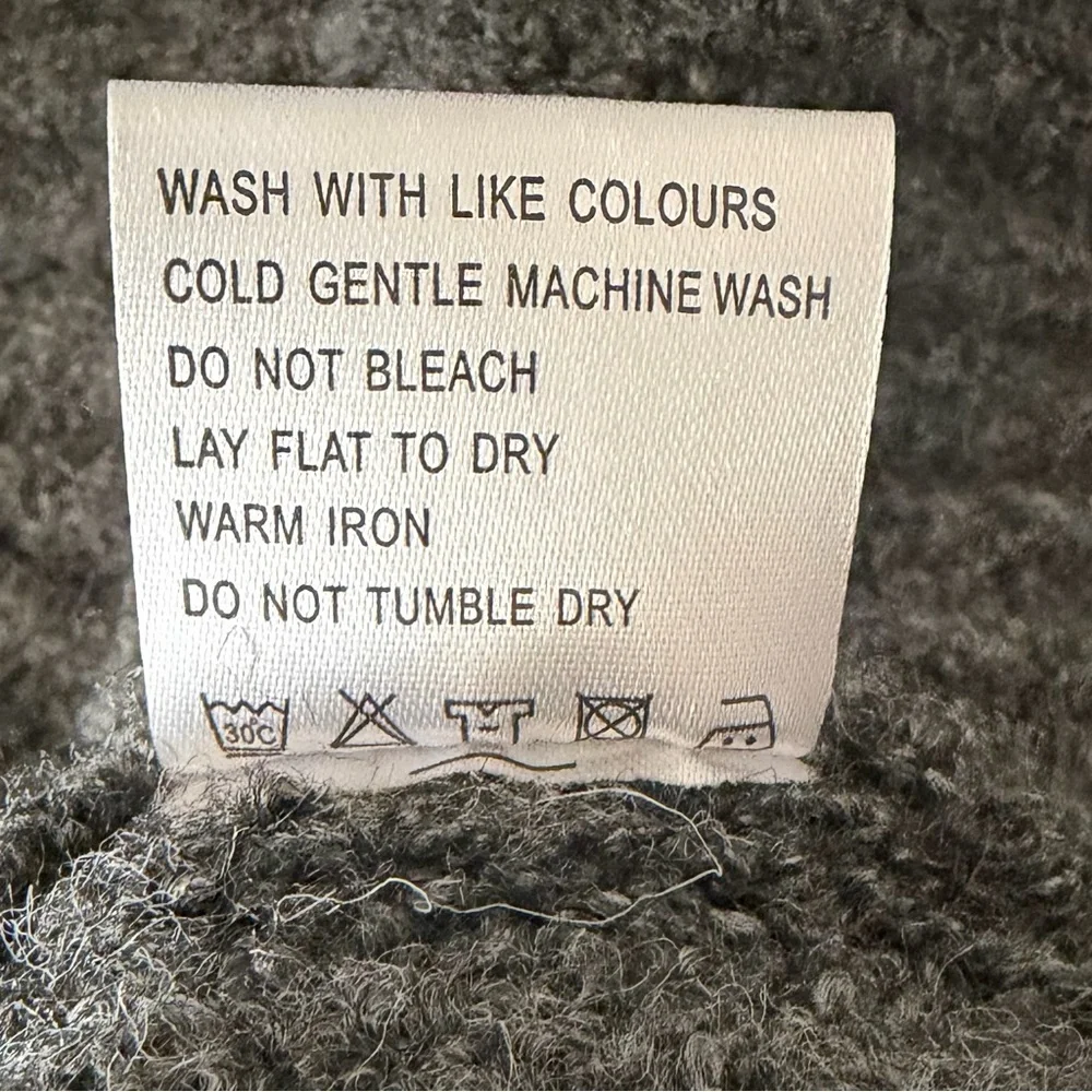 NWT, Self Contrast x Anthropologie Chunky Cozy Dark Gray Sweater, Size Large - Picture 7 of 7